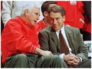 In 1993, Bobby Knight (L) created a fake player named 'Ivan Renko' to expose disreputable basketball recruiting experts.
